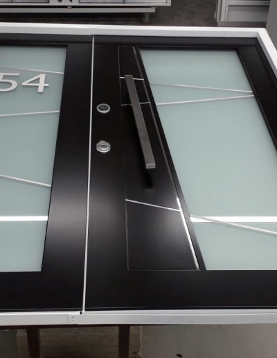 double security doors with mat glass