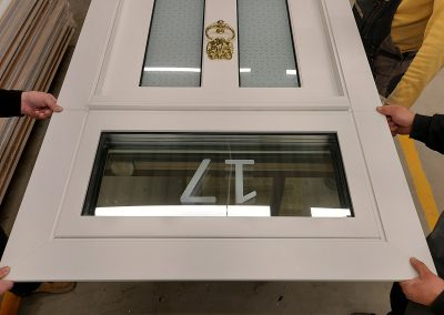 Victorian style Munitus security door with transom