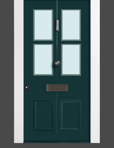 Victorian style Munitus security door with glass P6B