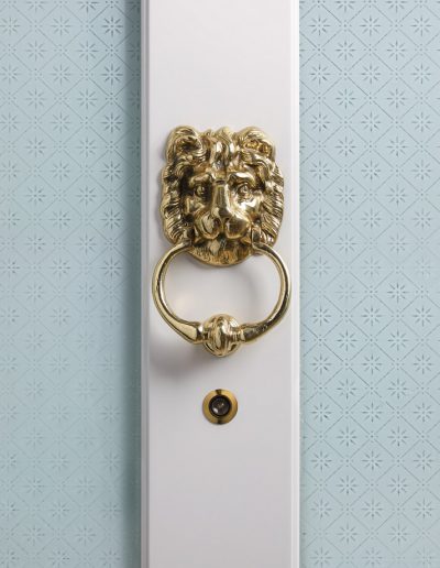 Lion knocker for bespoke made Munitus security door